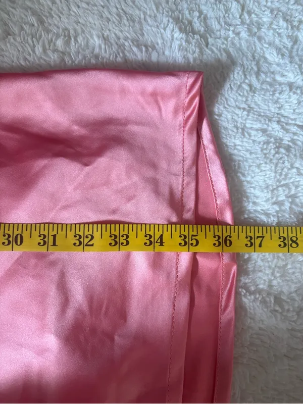Lulus Beyond Classy Coral Pink Satin Halter Mini Dress Size Small backless Sexy - Image 8