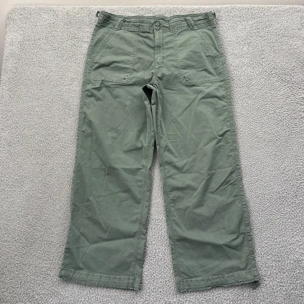 American Eagle Stovepipe Utility Pants Green Gorpcore Wide Leg Women's 16 x 30 - Image 2