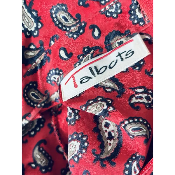 Vintage Talbots Paisley Maxi Dress Prairiecore Cottagecore Long Sleeve Womens 12 - Image 6