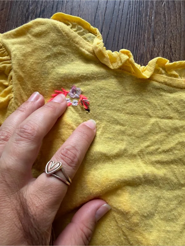 Free People Yellow Floral Ruffle-Trim Crop Top - Image 7