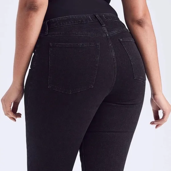 Abercrombie & Fitch Curve Love Skinny High Rise Seam Raw Split Hem Black 31‎ 12R - Image 4