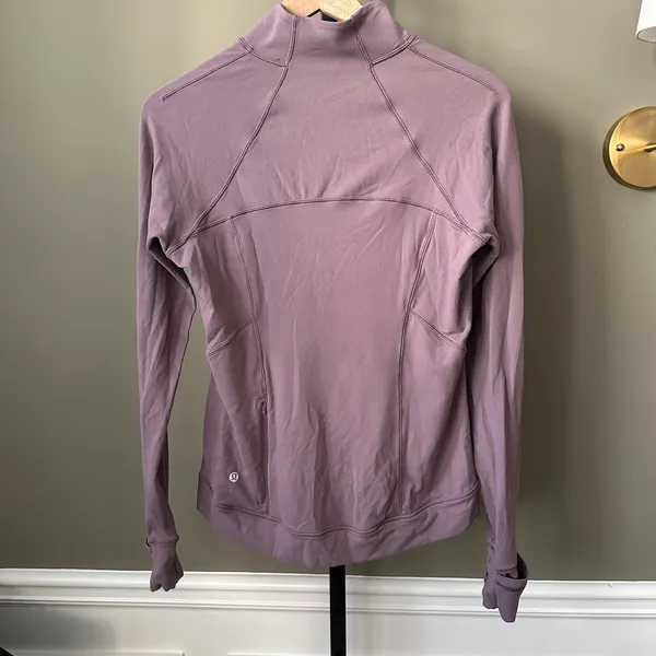 Lululemon Outrun the Elements 1/2 Zip Size 8 Frosted Mulberry Purple Womens - Image 5