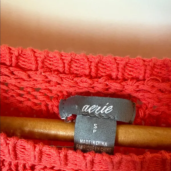 Aerie Red/Orange Loose Knit Women's Sweater Small - Image 2