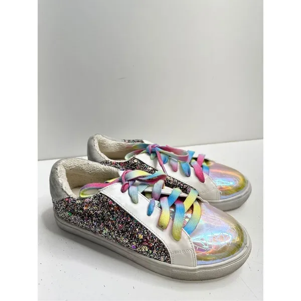 Madden Girl Steve Madden Girls Sneakers Jrize Sz 5 Multicolor‎ Sequin Detailed Lace Up Style - Image 3