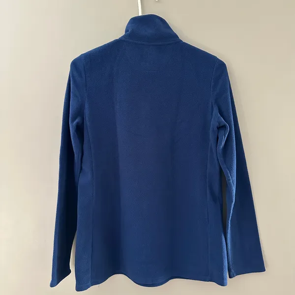GAP Women’s Blue 1/4 Zip Fleece Pullover Mock Neck Long Sleeve M - Image 2