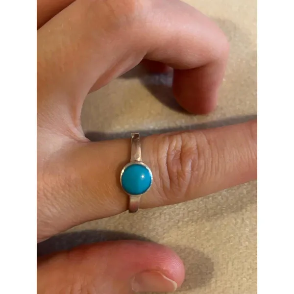 925 sterling silver ring band size 7.75 blue lot d1 - Image 2