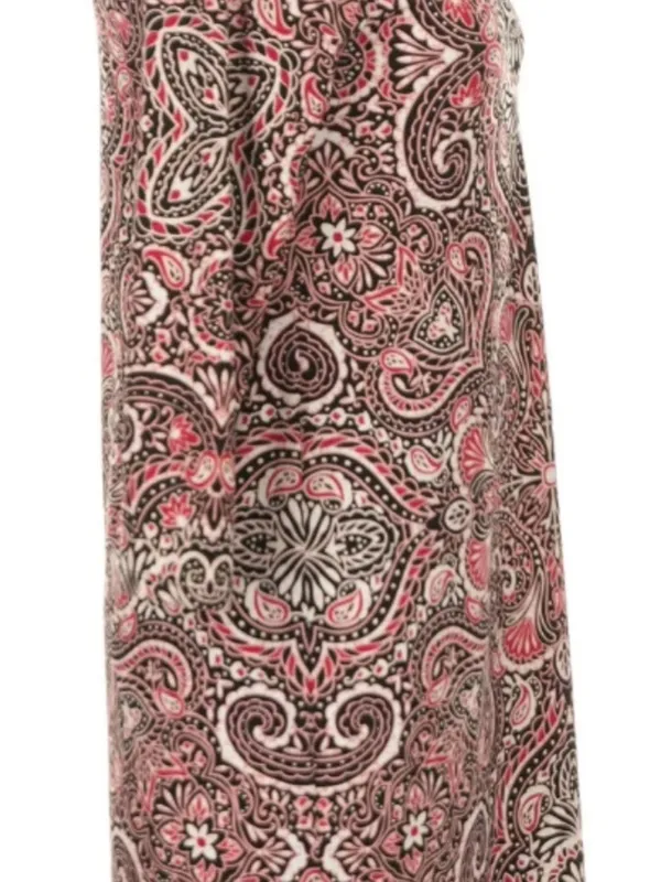 White House Black Market Dress XXS Paisley Autumn Wedding Guest Black Red - Image 7