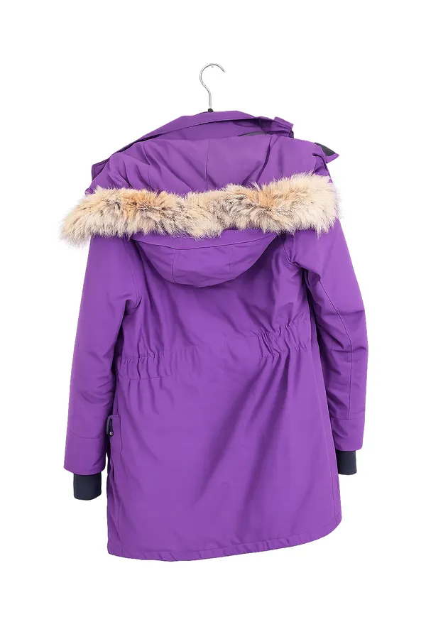 Canada Goose Women’s Purple Down Parka with Fur Trim Hood (XS/TP) - Image 10