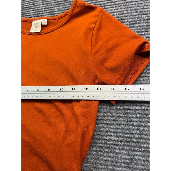 Live In The Moment Womens XS Burnt Orange Rust Short Sleeve Crop Top Baby Tee - Image 3