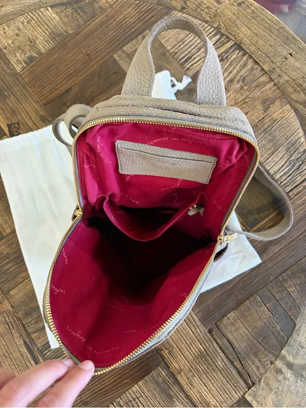 Hammitt Pebbled Taupe Leather Backpack with Gold Studs - Image 3