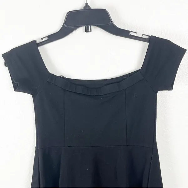 FREE PEOPLE Mambo Off Shoulders Side Pockets Little Black Dress Size XS Boho - Image 6