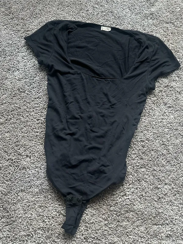 Free People Black Scoop Neck Bodysuit - Image 2