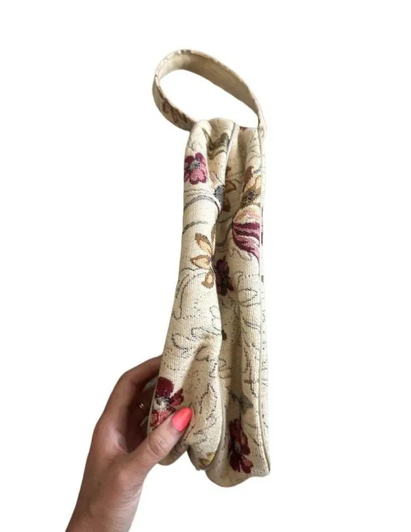 VINTAGE Brocade Floral Travel Toiletry Shoe Bag - Image 2