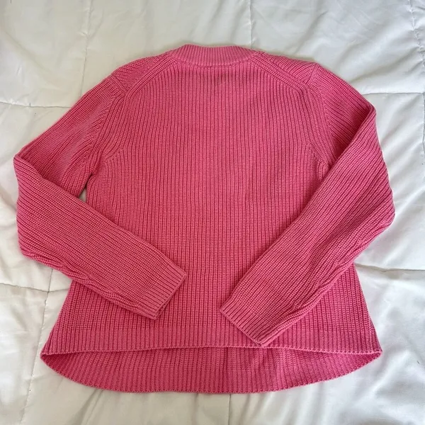 French Connection Nadia Mozart‎ Aurora Pink Chunky Cotton Sweater Womens Small - Image 5