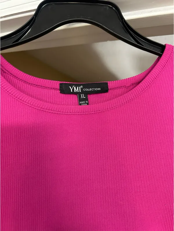 YMI Bright Pink Fitted Top - Image 2