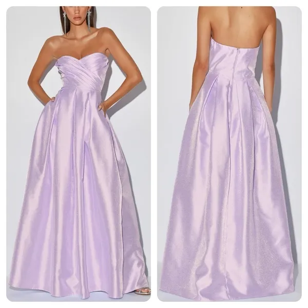 Lulu's Princess Moment Lilac Strapless Maxi Dress Size Medium M NWT - Image 2