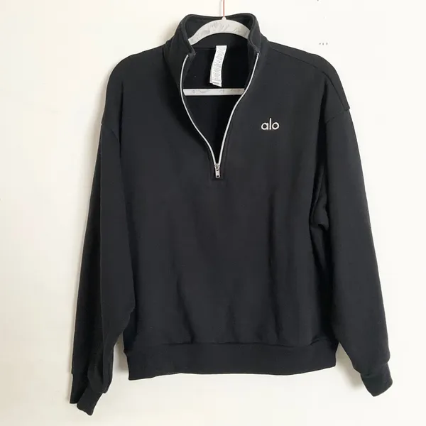 Alo Yoga Accolade 1/4 Zip Pullover Black S - Image 7