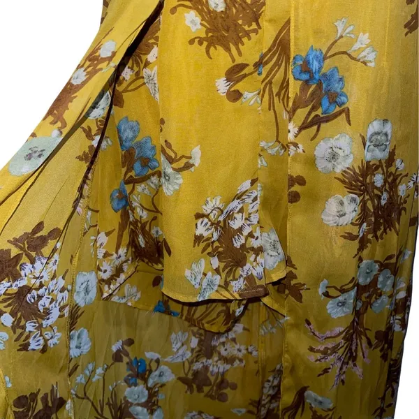 Essue Halter Floral Romper Maxi Dress Slit Large NWT Criss Cross Back Boho Chic - Image 3