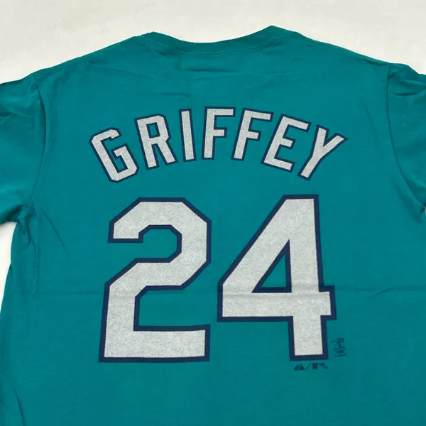 Seattle Mariners Ken Griffey Jr #24 Mariner Blue Baseball Jersey Tee Shirt Adult size S - Image 3