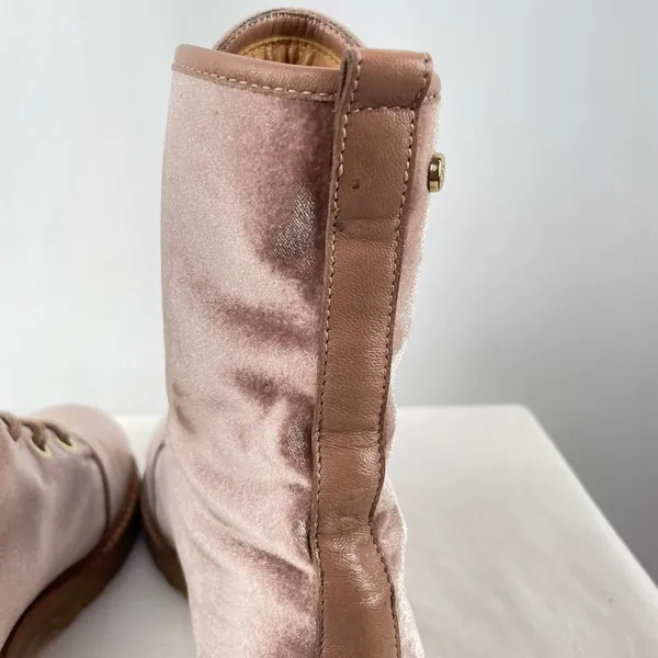 Stuart Weitzman Metermaid‎ Velvet Combat Boots in Candy Pink Size 7.5 - Image 11