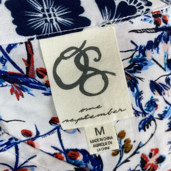 Anthropologie One September Boho Floral Abstract Mixed Media Caia Blouse Medium - Image 10