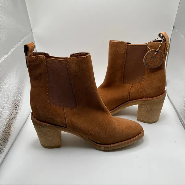 NWOBLauren Ralph Lauren Marianna Suede Waterrepellent Chunky Heel Ankle Boot 5.5 - Image 9