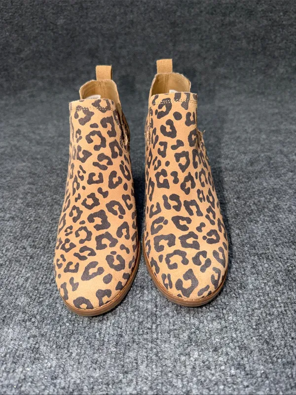 Toms Leopard Print Chelsea Booties in Tan and Black - Image 3