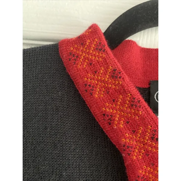 Meister Nordic Ski Sweater Womens S Black Wool Blend Quarter Zip Fair Isle Cabin - Image 3