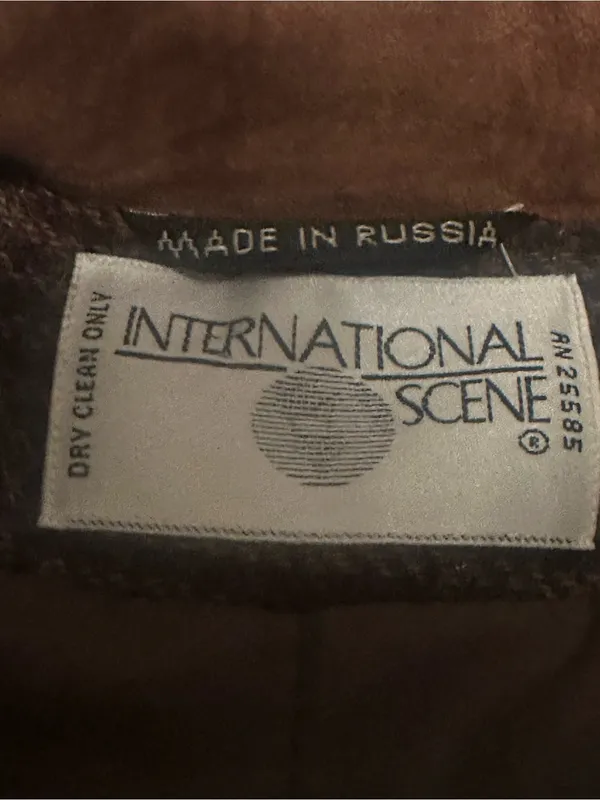INTERNATIONAL SCENE Brown Red Blue Wool Blend Double-Breasted Coat Sz 11/12 - Image 11