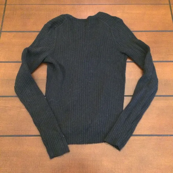 Madewell Shrunken ribbed cardigan sweater black - Image 4