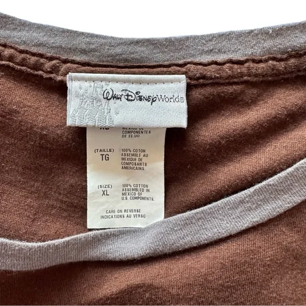 Walt Disney World Mickey Mouse Brown Tee Size XL - Image 8