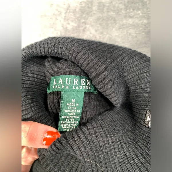 Lauren Ralph Lauren Black Turtleneck Sweater medium - Image 5