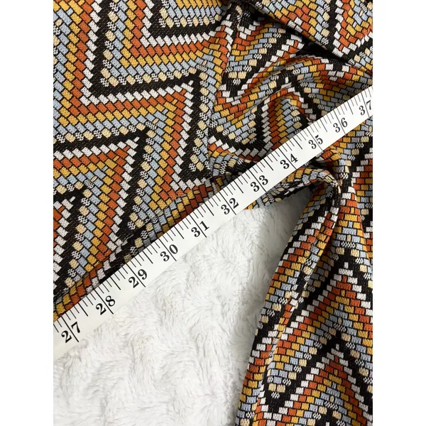 Industry Orange Chevron Print Knit Retro 70s Pull On Flare Boho Pants M - Image 7