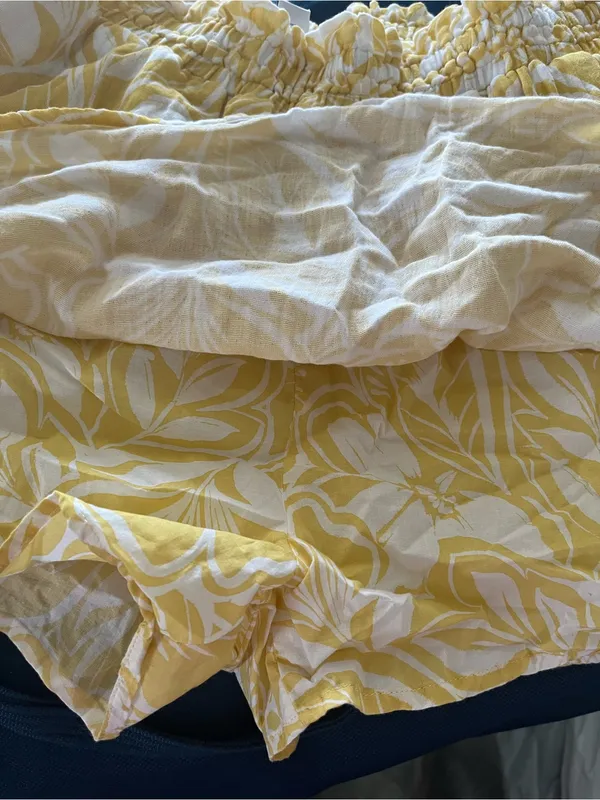 Old Navy Yellow White Tropical Floral Skort Small 100% Cotton Coastal Resort - Image 7