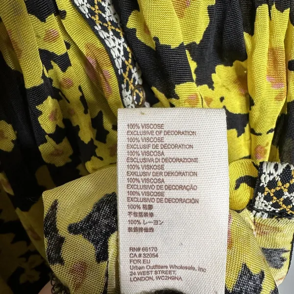 Free People Love Letter Tunic Mini Dress Women's Long Sleeve Yellow Size M - Image 6