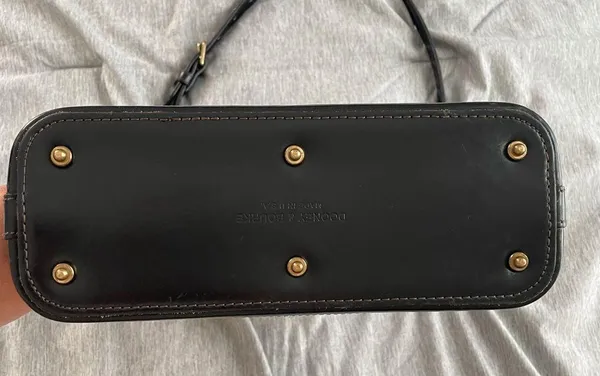 Dooney & Bourke Cabrio Cabriolet Black Perforated Leather Bag Vintage Made USA - Image 8