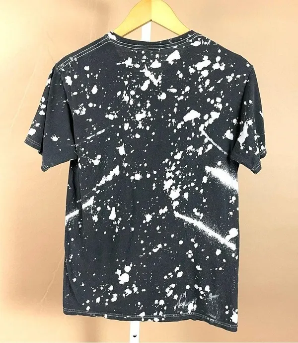 The Rolling Stones Size Small Graphic Band Tee Music Rock Bleach Dye Paint - Image 2