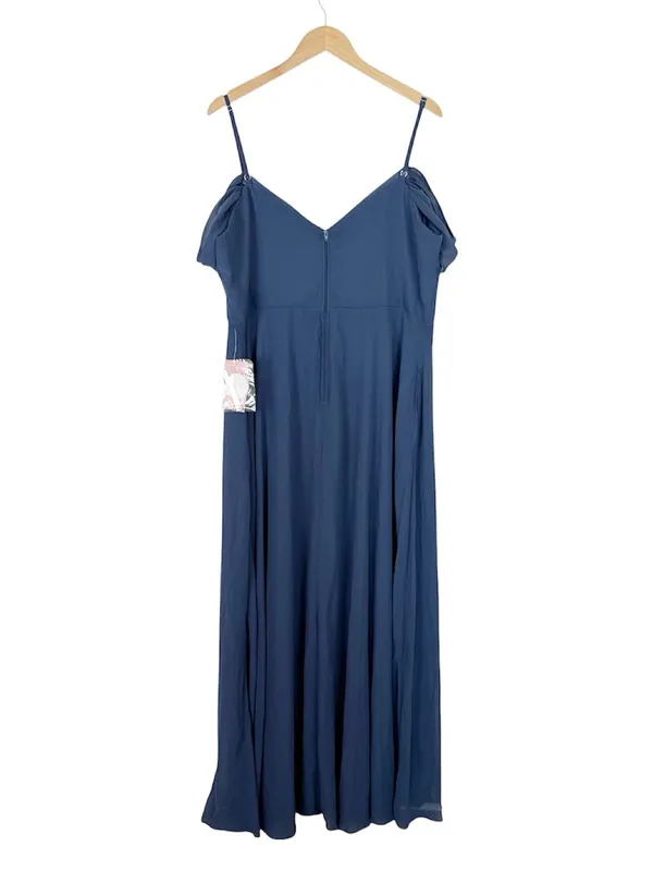 Birdy Grey Devin Convertible Dress Chiffon Women’s Plus Slate Blue Bridesmaid - Image 7