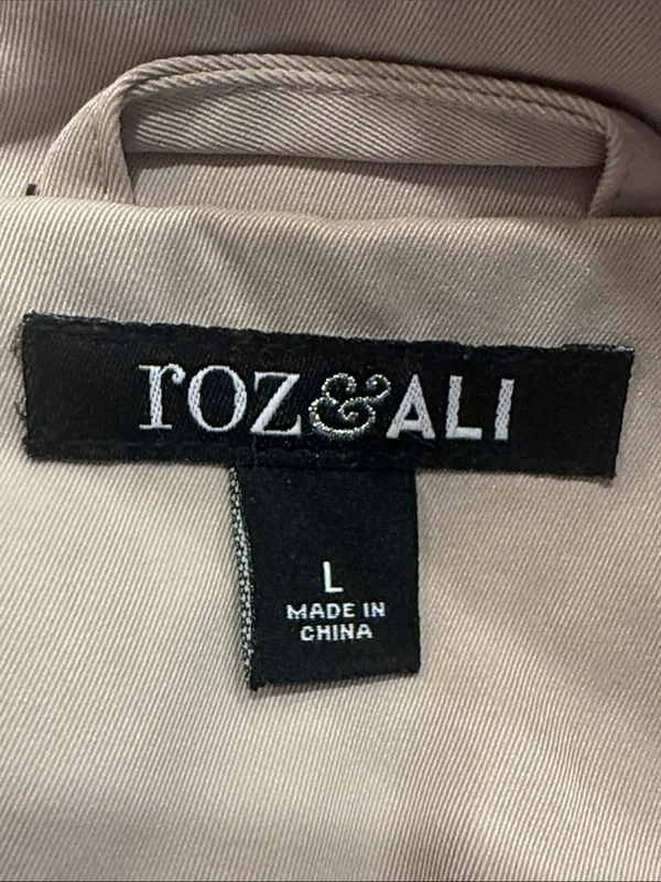 Roz & Ali tan trench coat size large . - Image 4