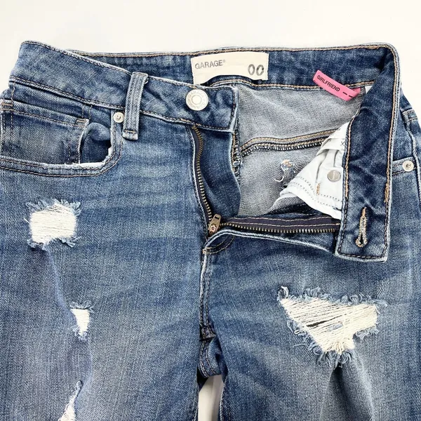 Garage Womens Jeans‎ Girlfriend Distressed Size 00 Low Rise Grunge Thrash Street - Image 5
