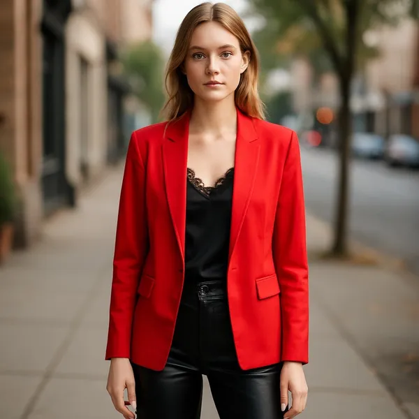 NWT Steve Madden Satin Shawl Collar Blazer Small, DARK RED - Image 2