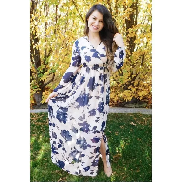 Pinkblush ✨10xHP✨Pink Floral Chiffon Long Sleeve Maxi Dress✨ - Image 5