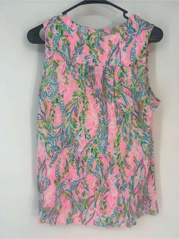 Lilly Pulitzer Sleeveless Pink Floral-Print Women's Top - Image 2