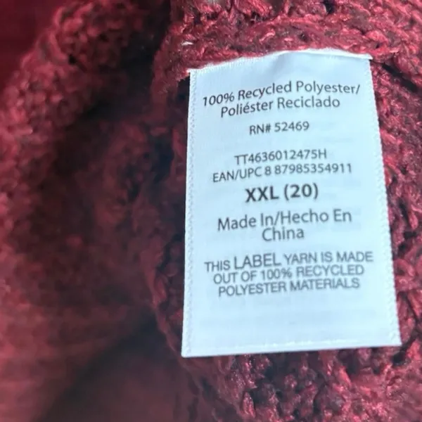 No Boundaries‎ Burgundy Sweater Size XXL - Image 5