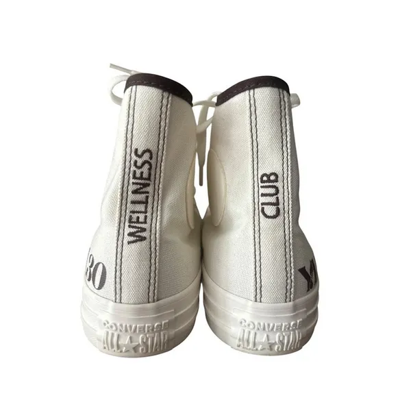 Converse By You High Top Shoe Sneaker‎ Womens 7.5 White Brown Wellness Club - Image 2
