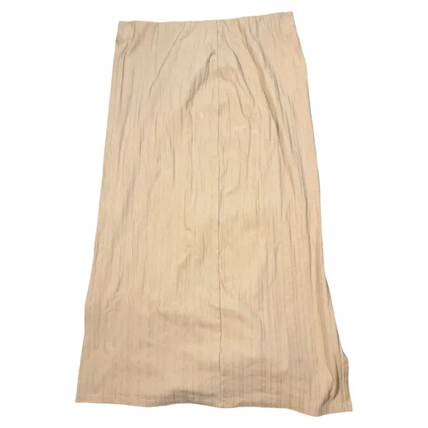 Abound Ribbed Maxi Skirt Womens XL Beige Elastic Waist Back Slit Cotton Blend - Image 7
