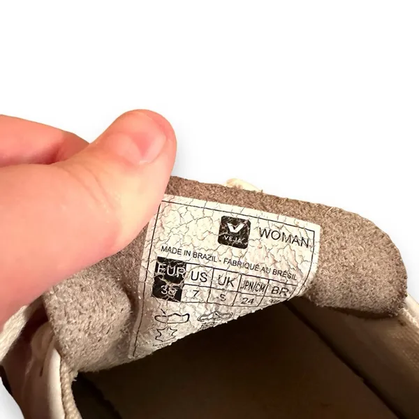 Veja V-10 White, Red &‎ Blue Leather Lace-Up Sneakers Sz 7 - Image 8