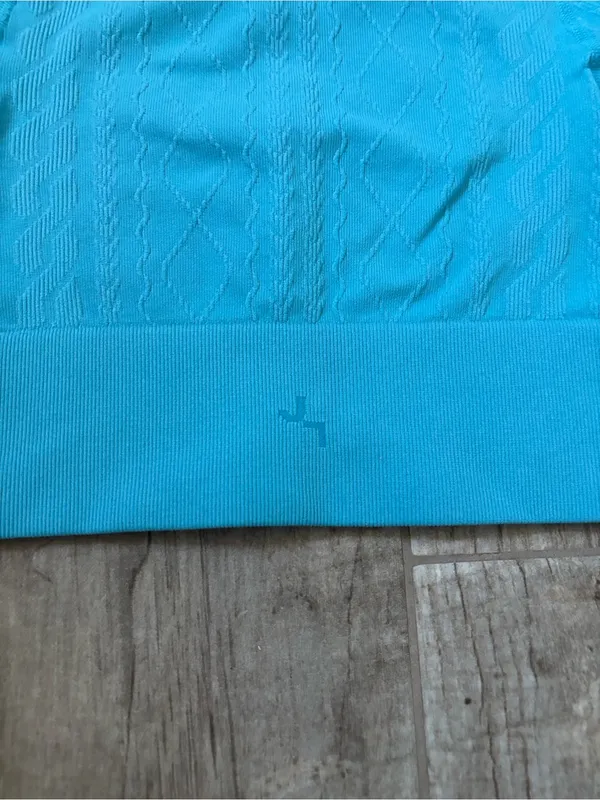 JoyLab Teal Blue Cable Knit Textured Long Sleeve Top - Image 4