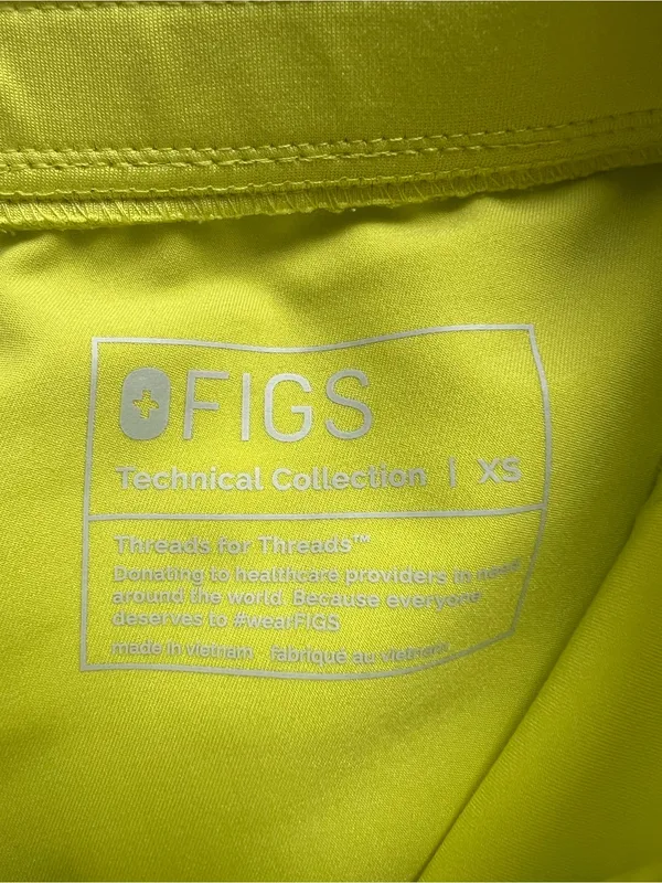 FIGS Technical Collection Zamora Jogger Scrub Pants Chartreuse Lime Green XS - Image 4