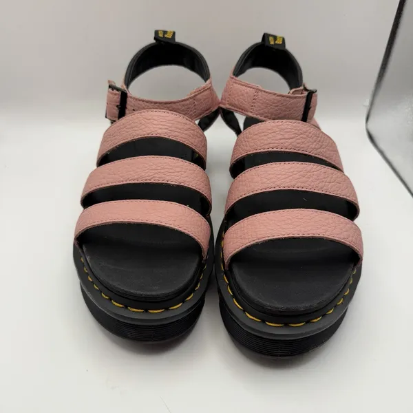 Dr. Martens Womens Sz 10 Blaire‎ Flatform Peach Pink Leather Sandals New - Image 2